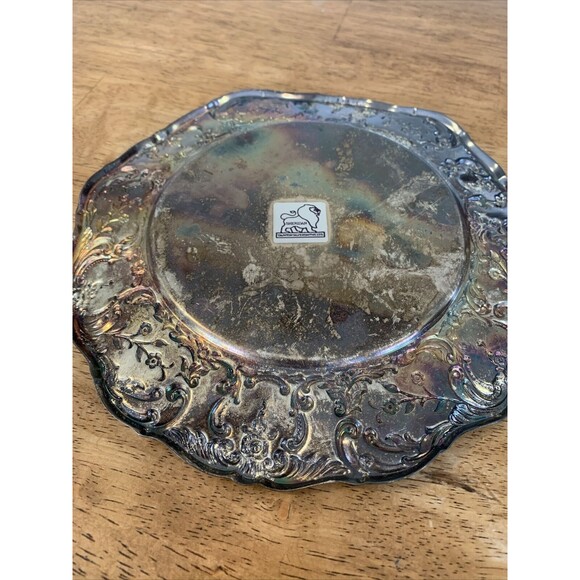 Sheridan Silversmith Taunton Plate Engraved Embossed Platter Trinket Tray Silver - Picture 2 of 5